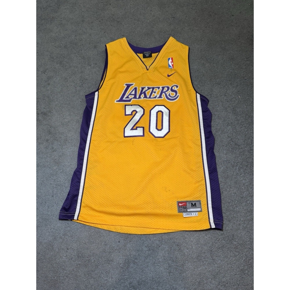 Nike Los Angeles Lakers Gary Payton #20 Jersey Youth Medium Yellow Purple NBA